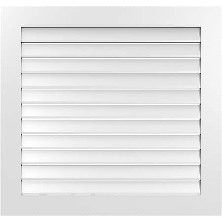 Ekena Millwork Vertical Surface Mount PVC Gable Vent: Functional, w/ 3-1/2"W x 1"P Standard Frame, 38"W x 36"H GVPVE38X3601SF